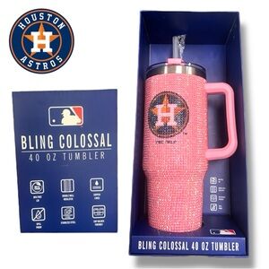 Houston Astros Bling Colossal 40oz Pink Stainless Steel Tumbler
